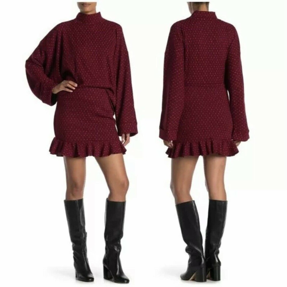 Free People The Mood Skirt Set Copper Combo Size Small Red 2 Piece Overs…